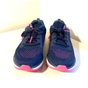 Skechers Womens Go Walk Workout Walker Air-Cooled Arch Fit Sneakers Navy Size 6